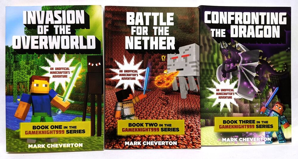 Lot of 3 MINECRAFT Adventures - Gameknight999 SERIES Books 1-3 - Mark Cheverton